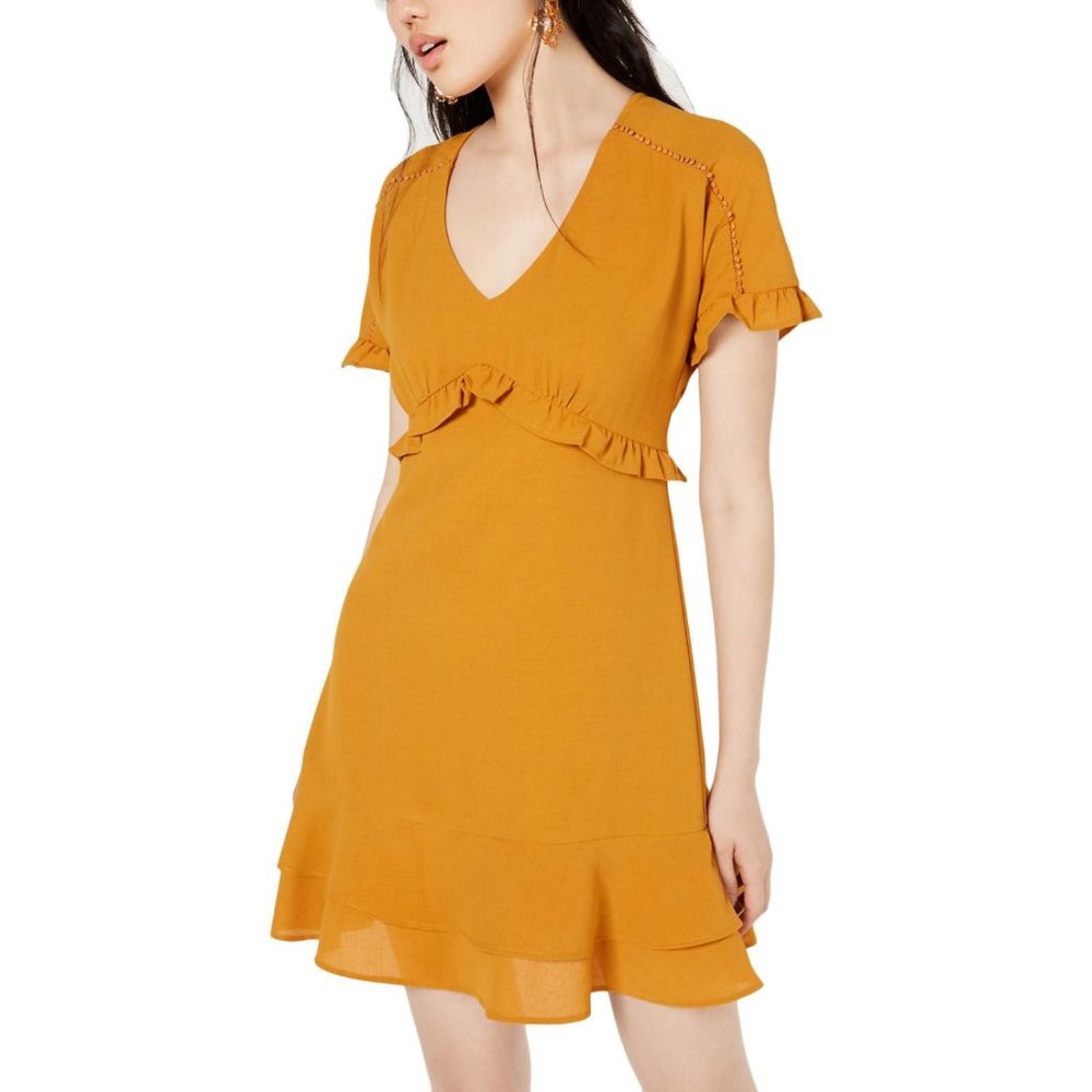 City Studios V-Neck Ruffled Dress